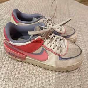 Nike AF1 Sneakers with Pink and Purple Highlights
